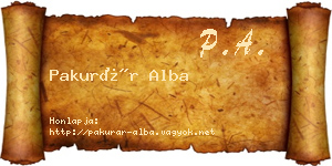 Pakurár Alba névjegykártya